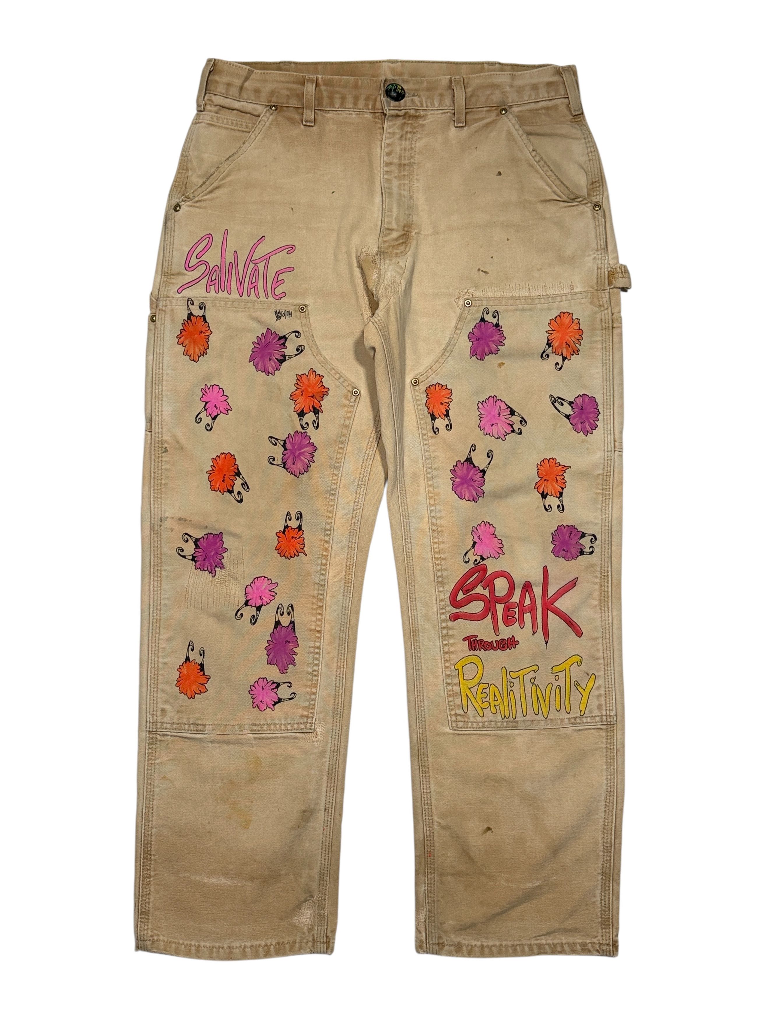 Matty Boy ANTI PROMO MATTY BOY PAINTED VINTAGE CARHARTT CARPENTER PANT Size US 32 / EU 48 - 1 Thumbnail