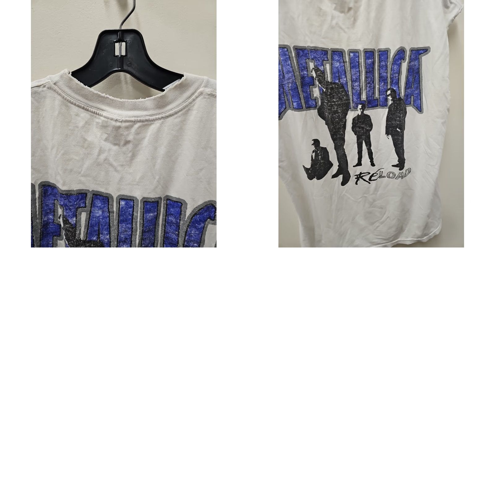 Vintage VINTAGE METALLICA Reload Distressed Destroyed T Shirt Large Shirt Men White Cotton Crew Neck Short Sleeve 21 Chest 27 Length Size US L / EU 52-54 / 3 - 8 Thumbnail