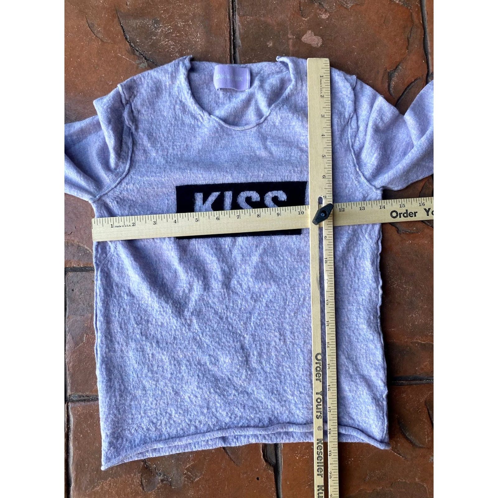 Zadig & Voltaire Zadig & Voltaire Womens Sweater Gwendal BIS KISS Purple Merino Wool XS Knit Long Sleeve Pullover Graphic Print Classic Fit Size XS / US 0-2 / IT 36-38 - 4 Thumbnail