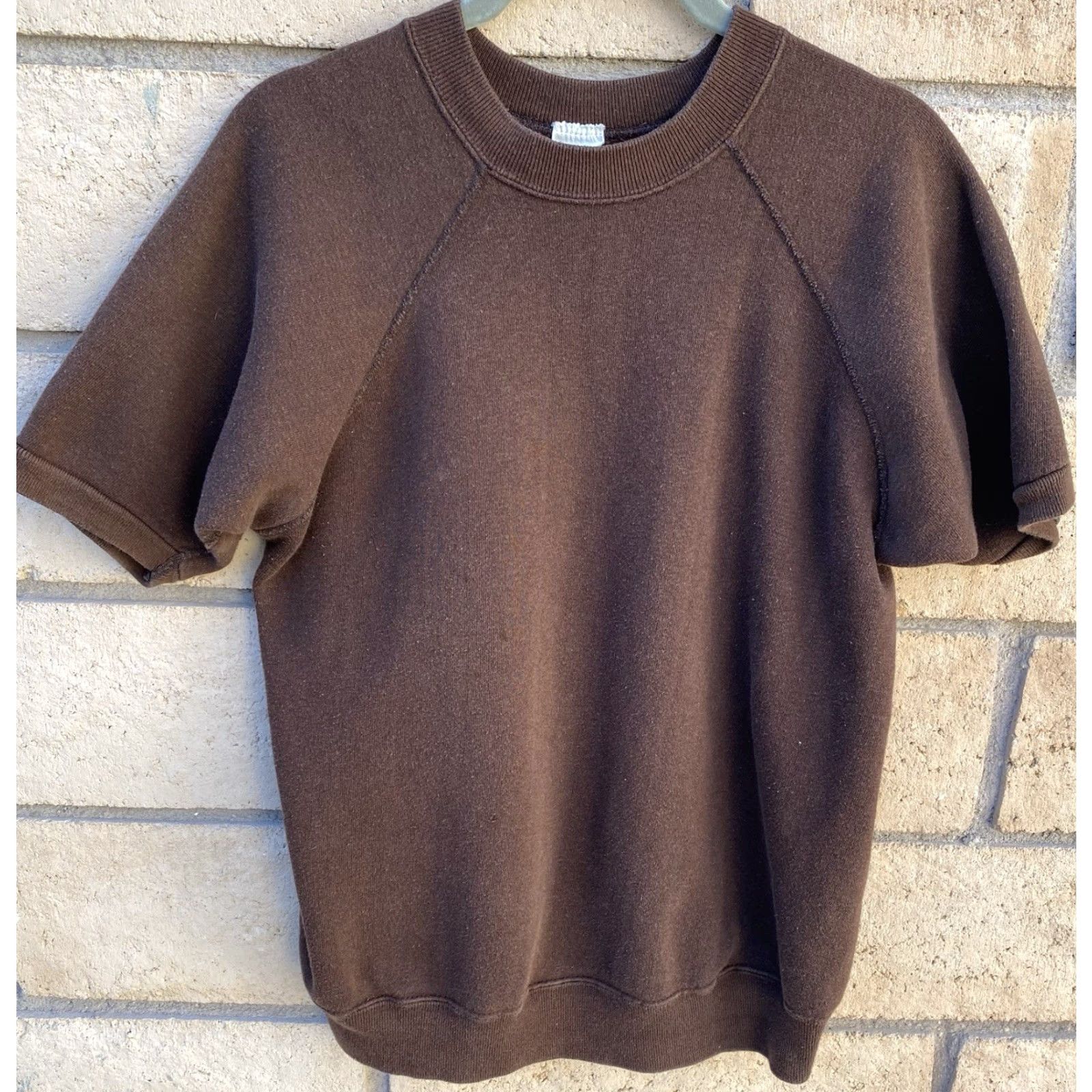 Vintage VINTAGE Casual Wear Creslan Acrylic Cotton Brown Short Sleeve Raglan Sweatshirt Shirt Men L Brown Pullover Raglan Vintage Sweatshirt Size US L / EU 52-54 / 3 - 2 Thumbnail