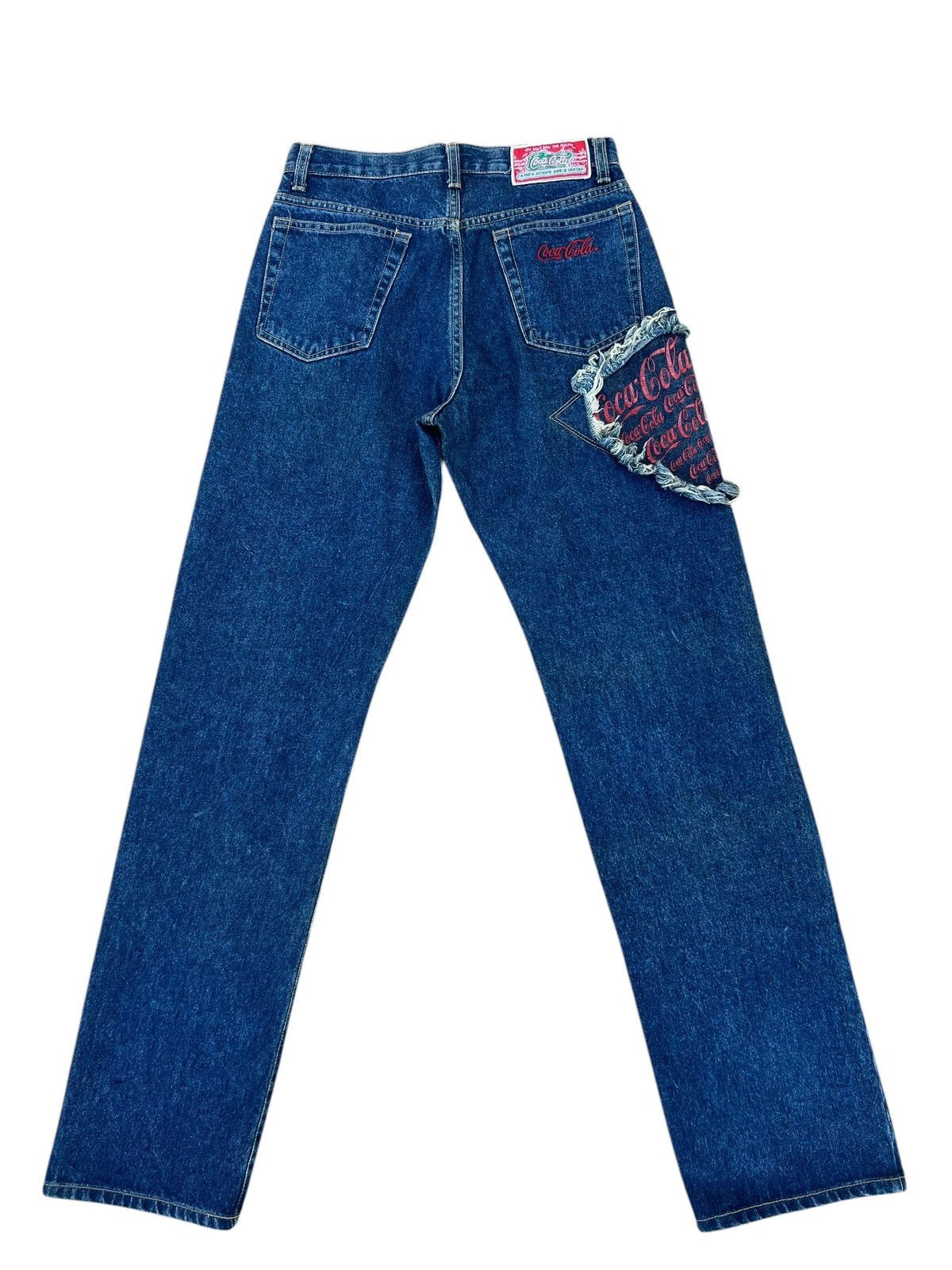 Coca Cola Vintage 90s Coca Cola Patchwork Denim Jeans Pant Size US 29 - 12 Thumbnail