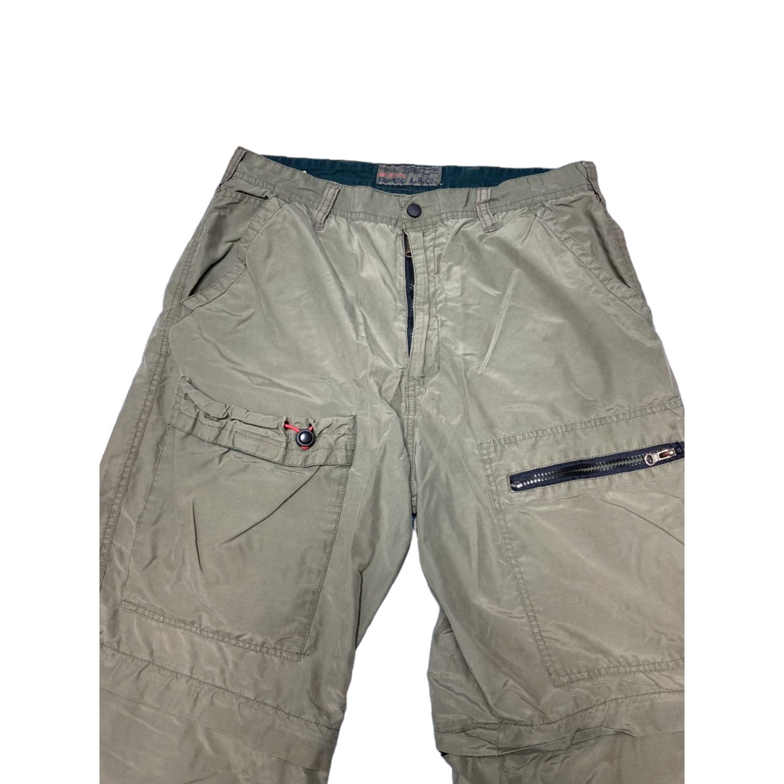 Olive VINTAGE Cargo Pants Womens Pants Drawstring Zipper Olive Green Baggy Y2K 32 Green Military Style Size 24" / US 00 / IT 34 - 1 Thumbnail