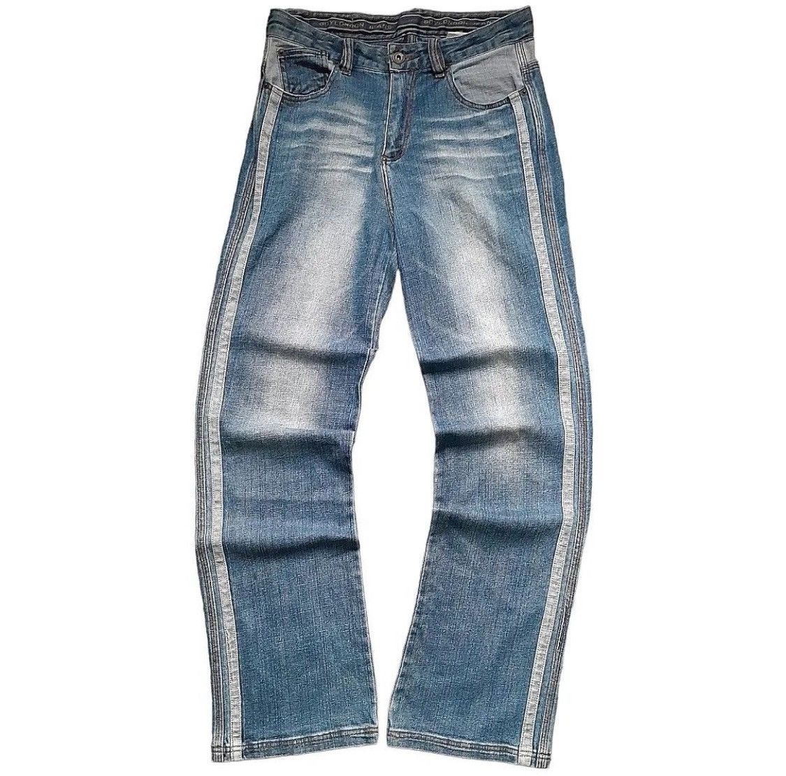 image of Two Tone Stripes Blue Jeans Boy London, Men's (Size 30)
