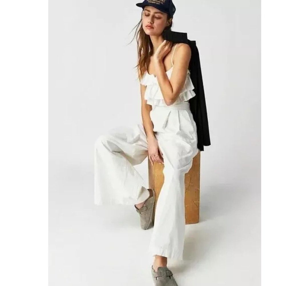 Free People New Free People Danelle Set $168 XL White Crop & Top Pants Size 40" / US 18 - 4 Thumbnail