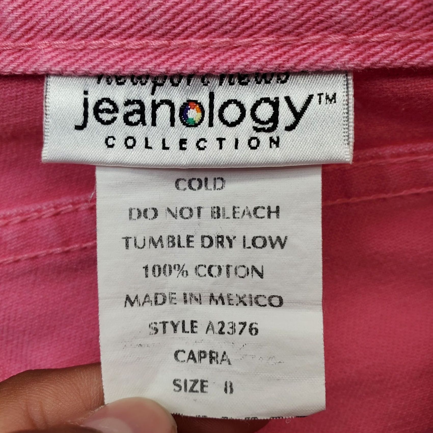 Pinko Jeanology Pink Cropped Jeans Womens 8 5-Pocket Straight Ankle Slit Medium Wash Denim 21 Inseam 27 In Waist Size 30" / US 8 / IT 44 - 7 Thumbnail