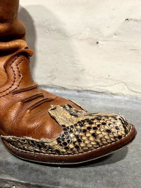 Junya Watanabe JUNYA WATANABE MAN 2000s Snakeskin Panel Pointed-Toe Boots Size US 6.5 / EU 39-40 - 9 Thumbnail