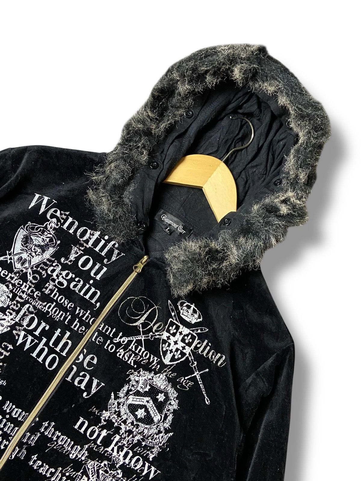 If Six Was Nine × Japanese Brand × Vintage Vintage Beaumont Carr Fur Hooded Punk Jacket (123) Size US L / EU 52-54 / 3 - 5 Thumbnail