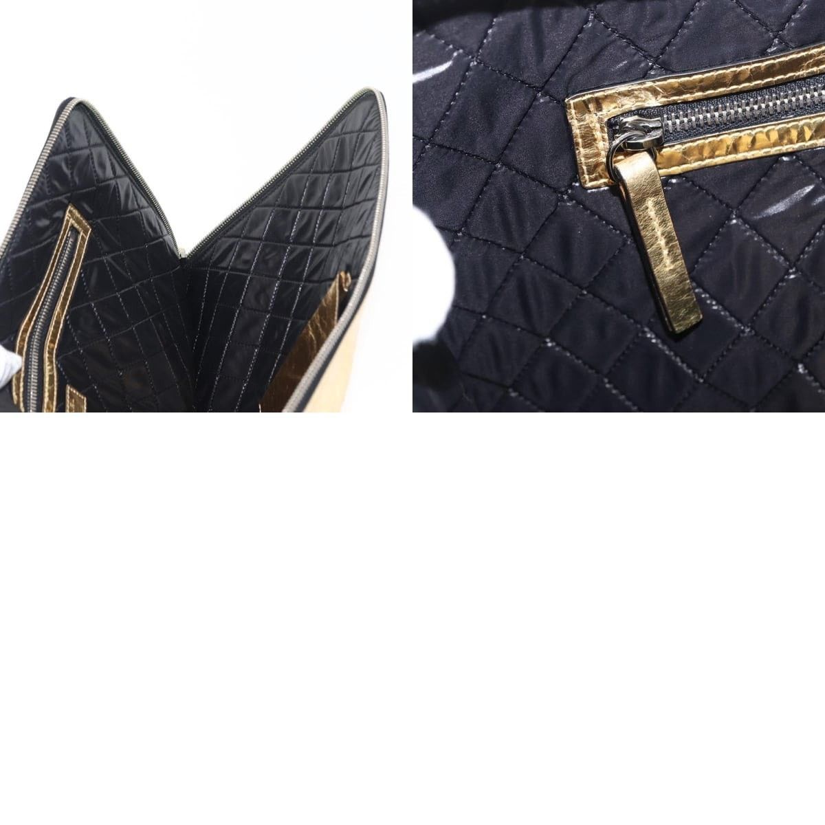 Chanel Chanel Clutch Bag Leather Gold CC Size ONE SIZE - 7 Thumbnail