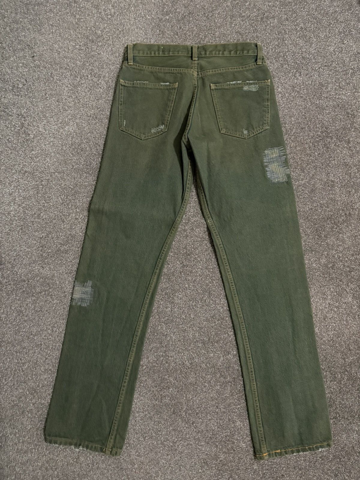 Siberia Hills SIBERIA HILLS CROSS STITCH GREEN DENIM Size US 28 / EU 44 - 2 Thumbnail