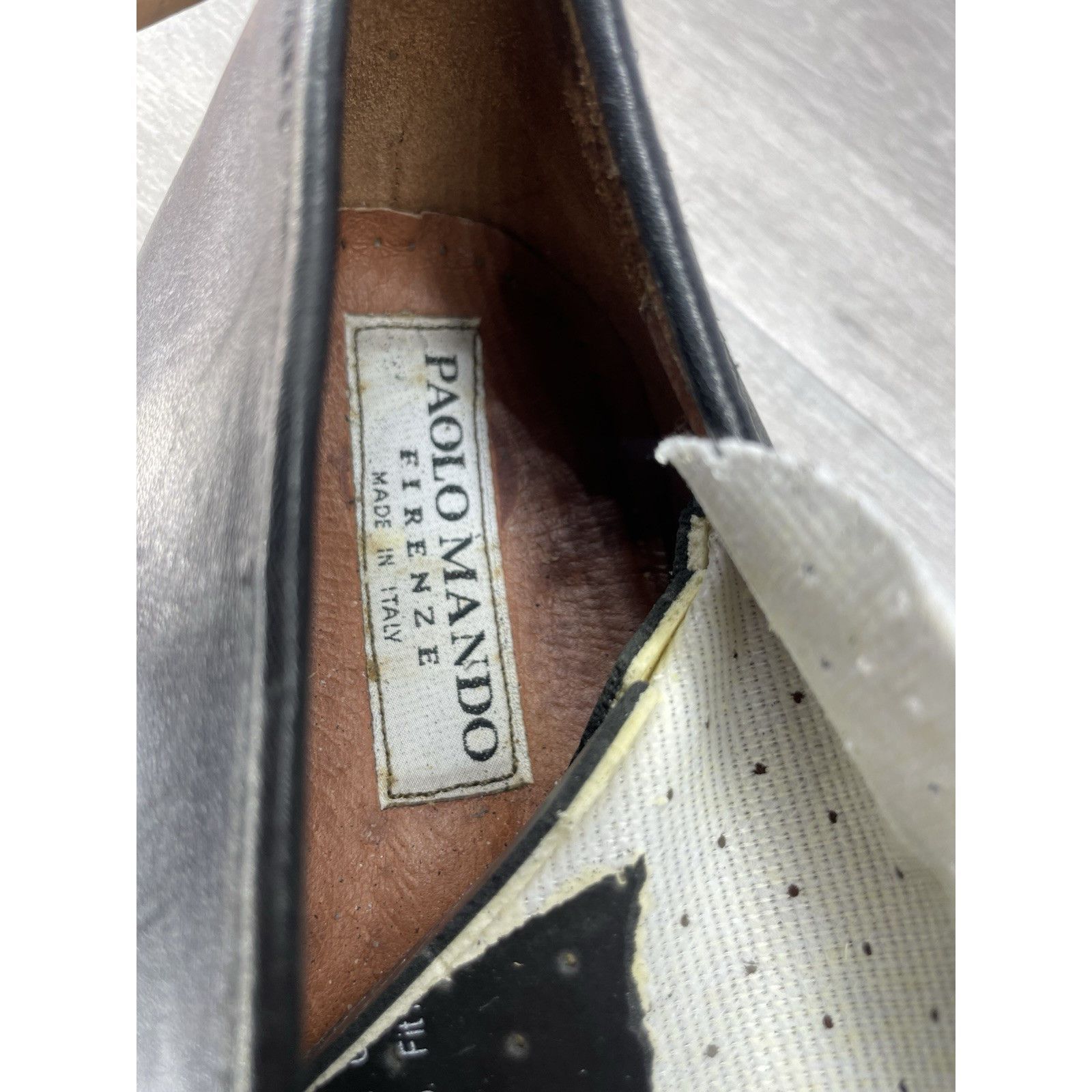 Paolo Mondo Paolo Mando Firenze Black Leather Penny Loafers Dress Shoes Size US 12 / EU 45 - 11 Thumbnail