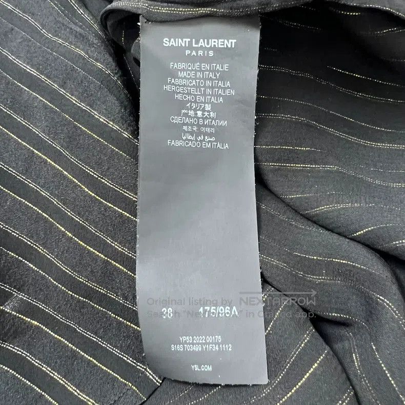 Saint Laurent Paris Saint Laurent Paris Mulberry Silk Black and Gold Striped B Size XS / US 0-2 / IT 36-38 - 6 Thumbnail
