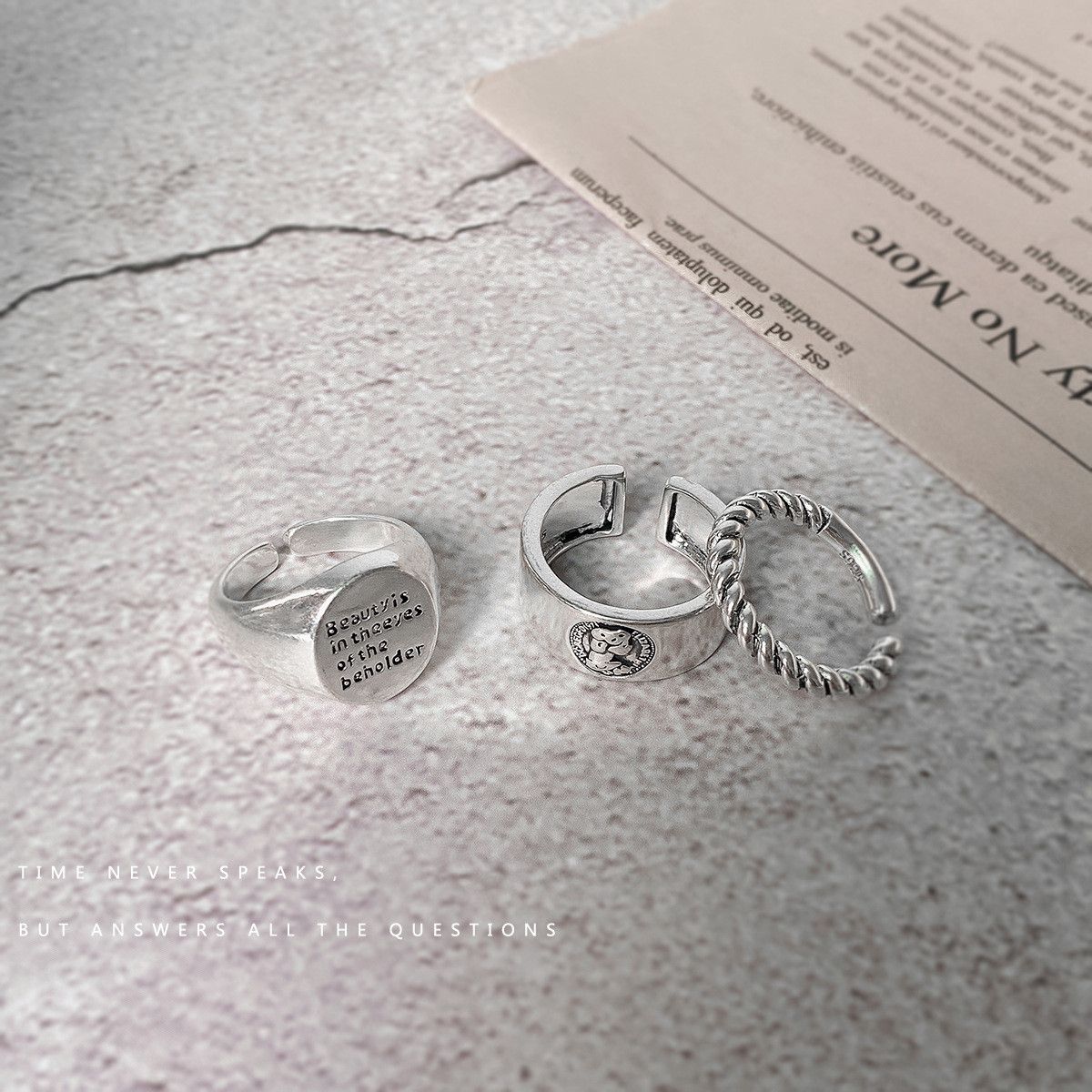 Jewelry Modern Jewelry Rings Open Size Chrome Ring (Size 7-13) Size ONE SIZE - 3 Thumbnail
