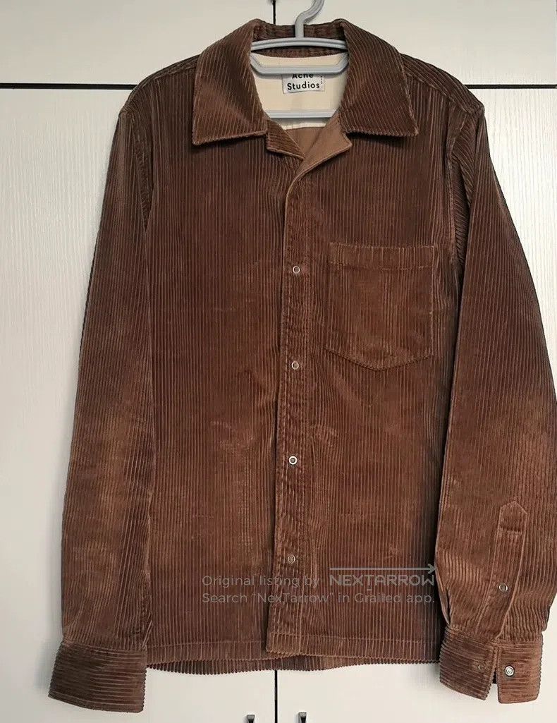Acne Studios Acne Studios Khaki corduroy work shirt Size US M / EU 48-50 / 2 - 1 Thumbnail