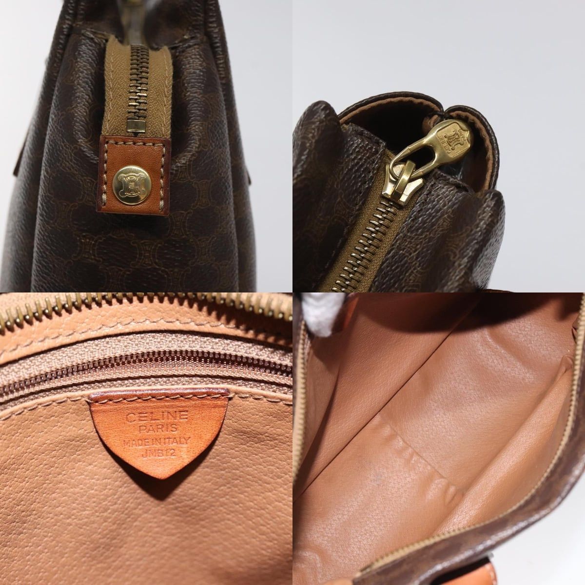 Celine CELINE Macadam Canvas Hand Bag Pvc Leather Brown Gold Size ONE SIZE - 11 Thumbnail