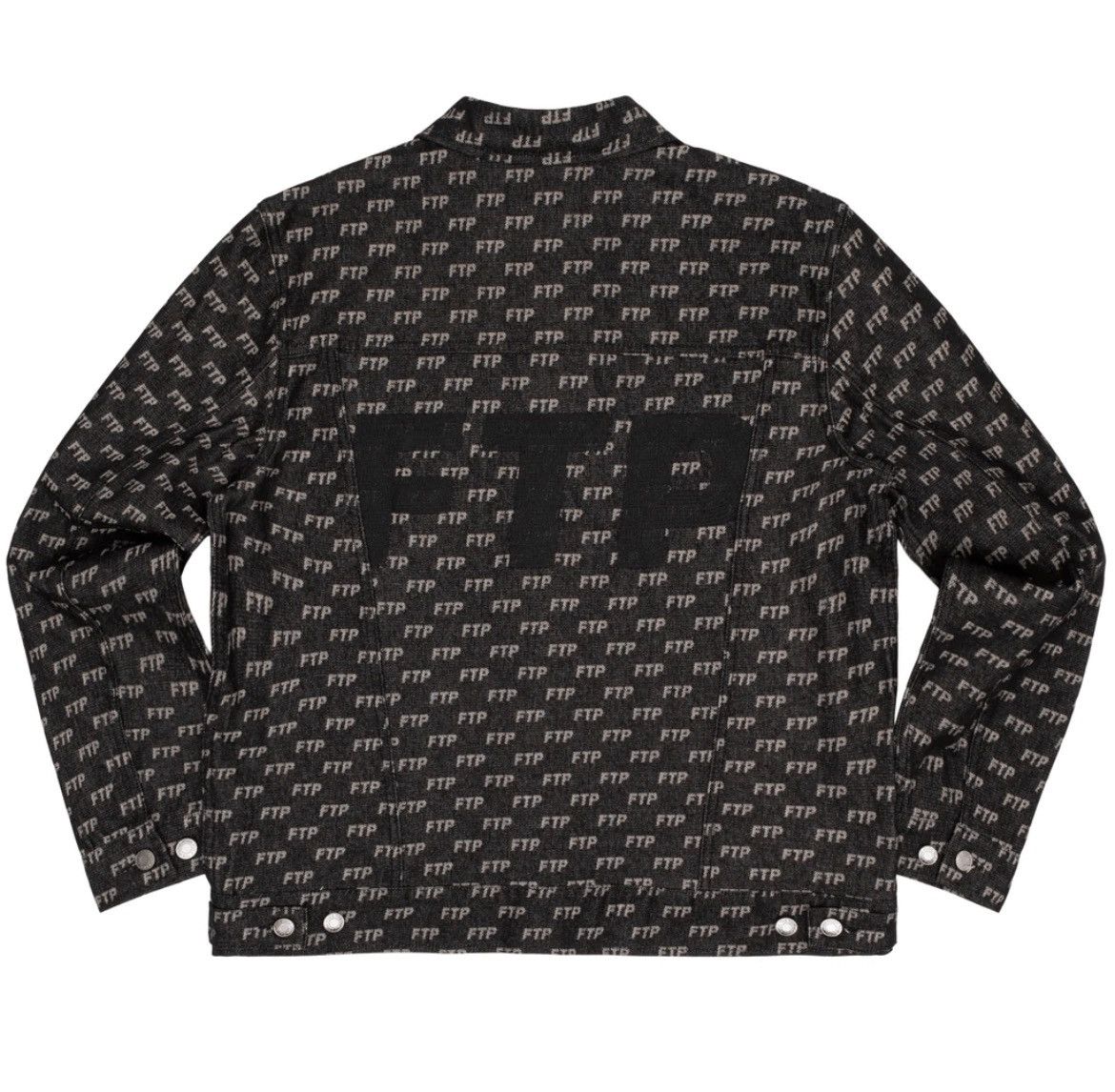 Fuck The Population FTP BLACK JACQUARD DENIM LOGO TRUCKER JACKET Size US S / EU 44-46 / 1 - 2 Thumbnail