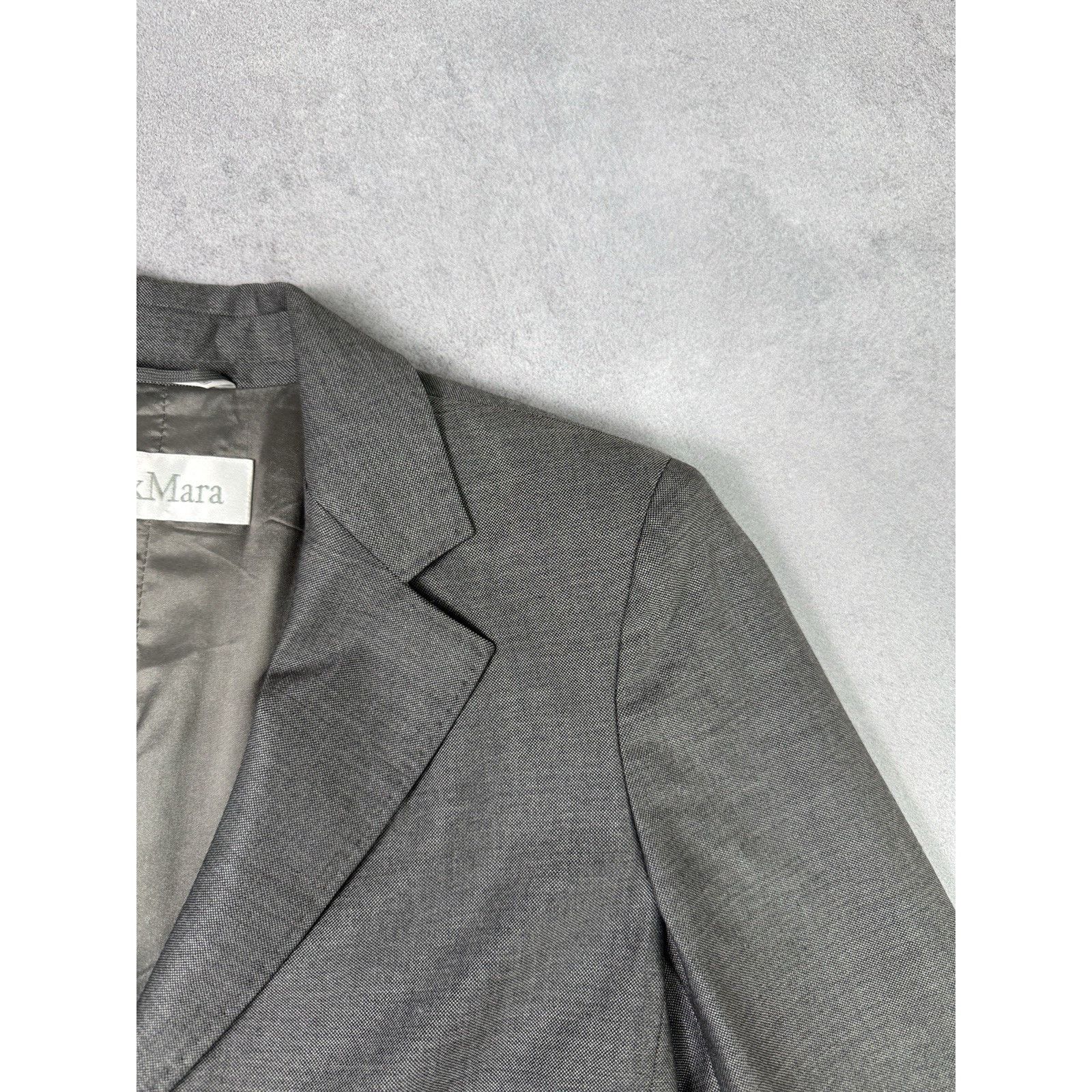 Max Mara Max Mara Women Blazer Jacket Grey IT 42; US 8 Wool/Silk Size M / US 6-8 / IT 42-44 - 2 Thumbnail