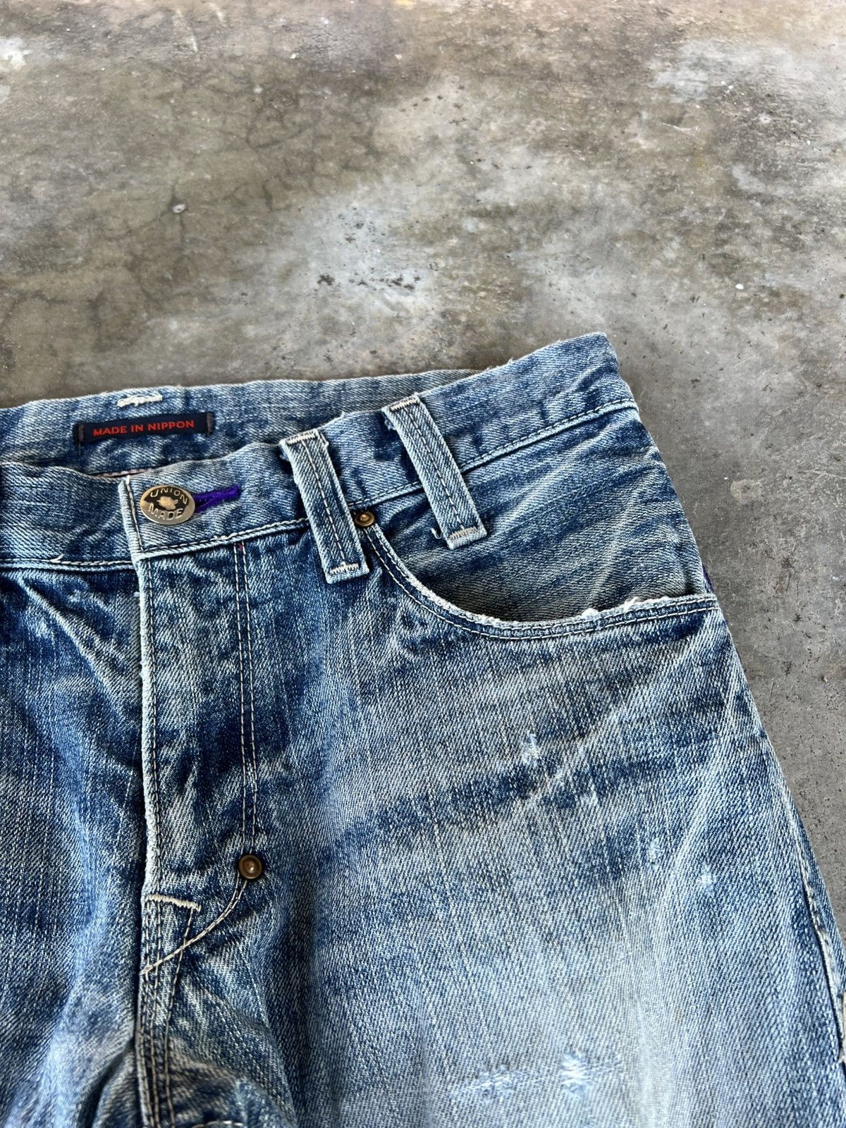 Japanese Brand 💥FLARE💥VINTAGE 90’S STYLE BLUE WAY DISTRESS JEANS VERY RARE Size US 31 - 9 Thumbnail