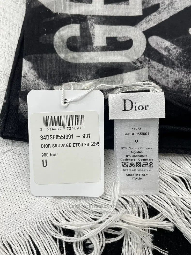 Dior Dior Black and white printed silk scarf Size ONE SIZE - 4 Thumbnail