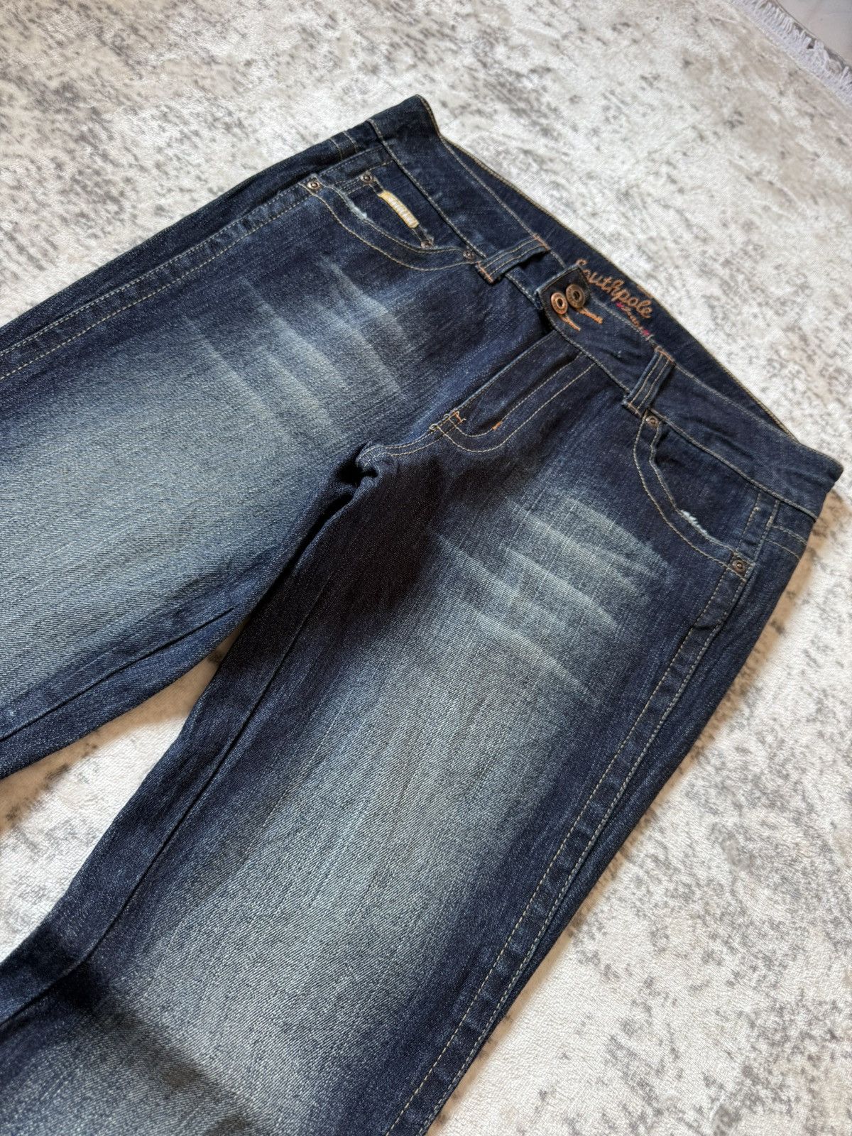 Southpole Vintage Southpole Dark Wash Spiral Flared Jeans Size US 30 / EU 46 - 4 Thumbnail