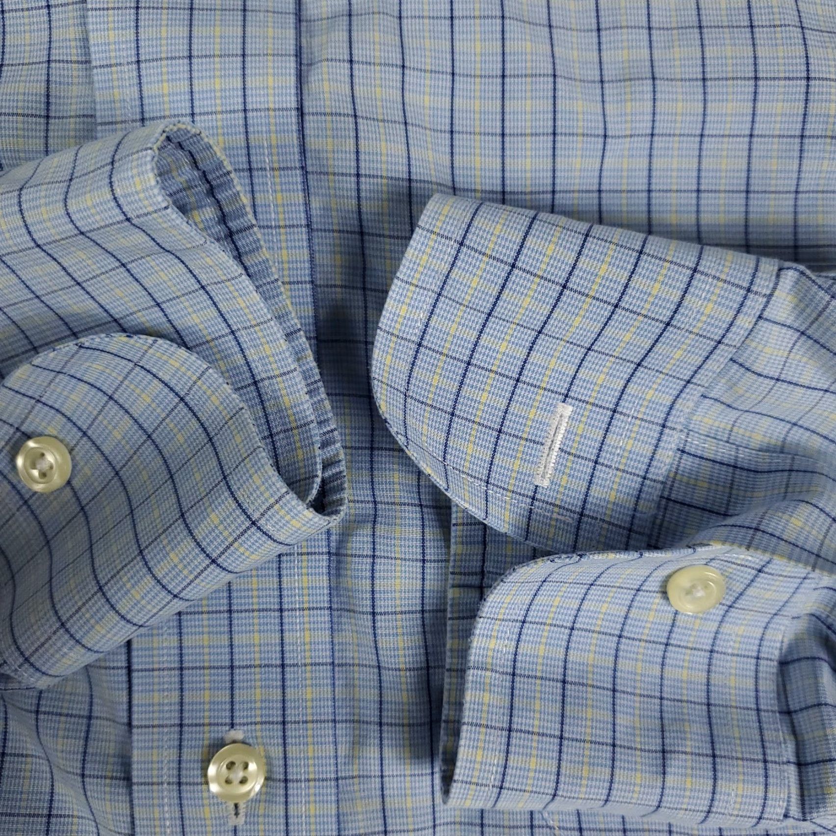 Brooks Brothers Brooks Brothers Shirt Mens 16.5 Blue Plaid Traditional Fit Dress Button Up Shirt Size 42R - 3 Thumbnail