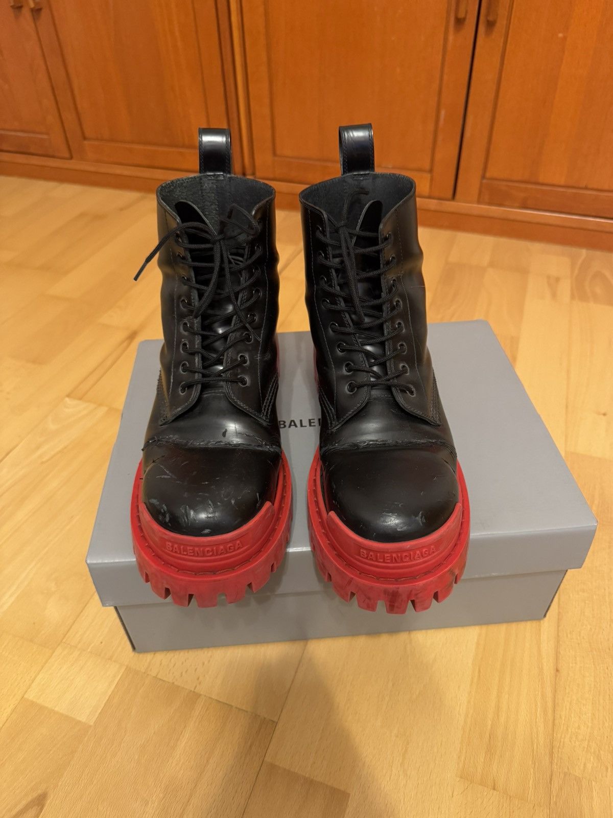 Balenciaga Balenciaga Strike Black Red Sole Boots Size US 7 / EU 40 - 7 Thumbnail