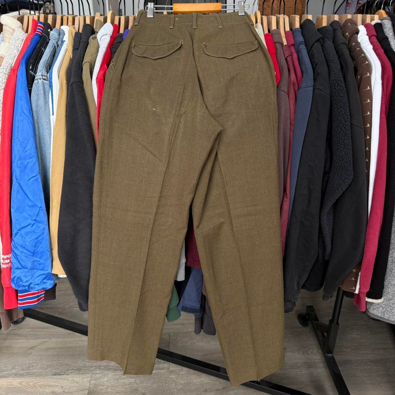 Other Vintage WW2 Era Wool Military Pants; Heavy and Baggy Fit Size US 26 / EU 42 - 6 Thumbnail