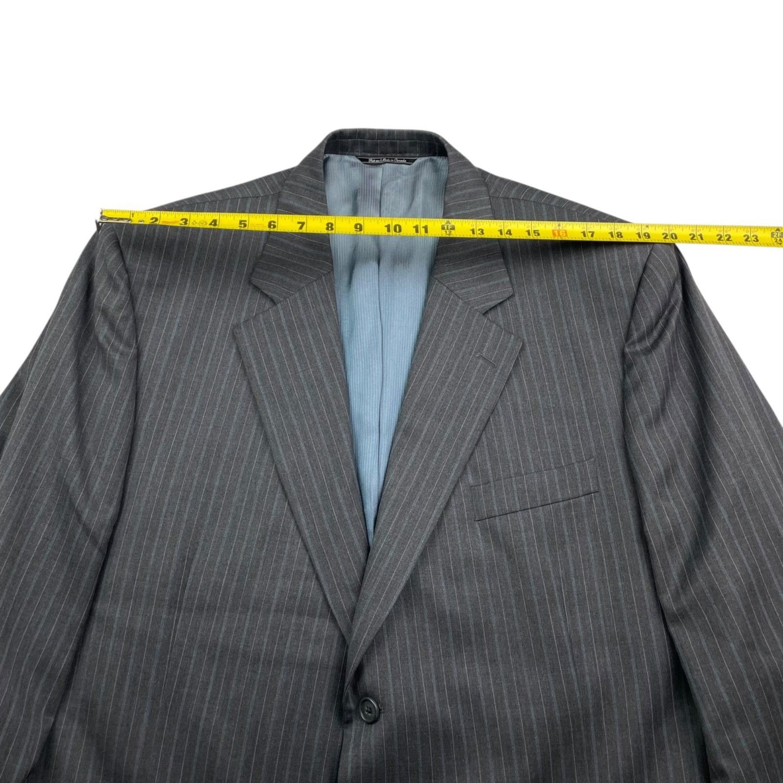 Jack Victor Jack Victor Men's Powell 100% Wool 2-Button Suit Gray Stripe Size 48R - 11 Thumbnail
