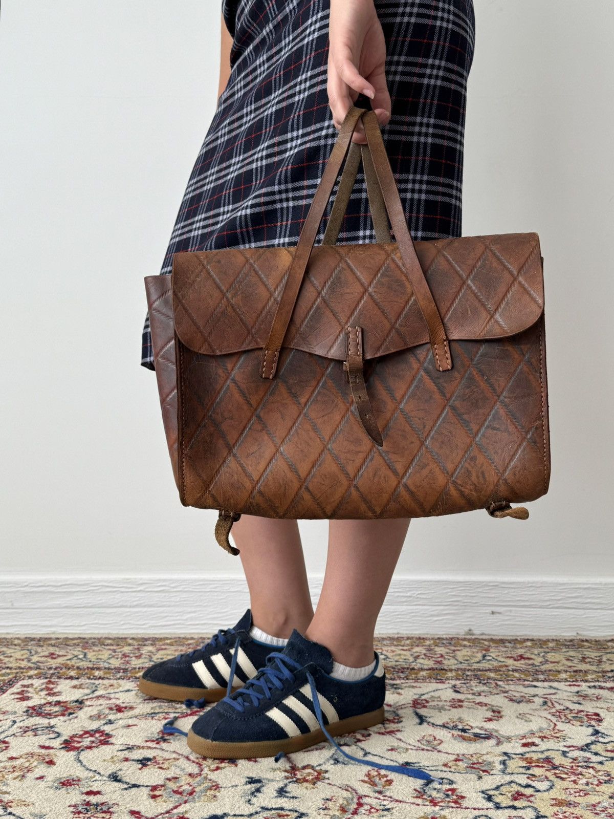 Vintage 1960s Vintage Swiss Leather Briefcase Handle/Backpack Size ONE SIZE - 3 Thumbnail