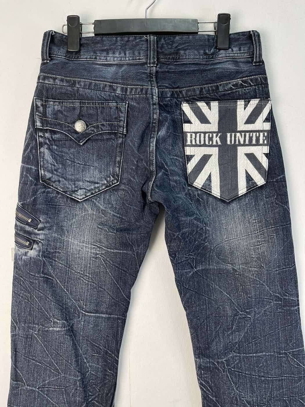 Japanese Brand × Vintage Rock Unite Skull Bones🔥 Special Design Denim By Dominate Size US 31 - 1 Thumbnail
