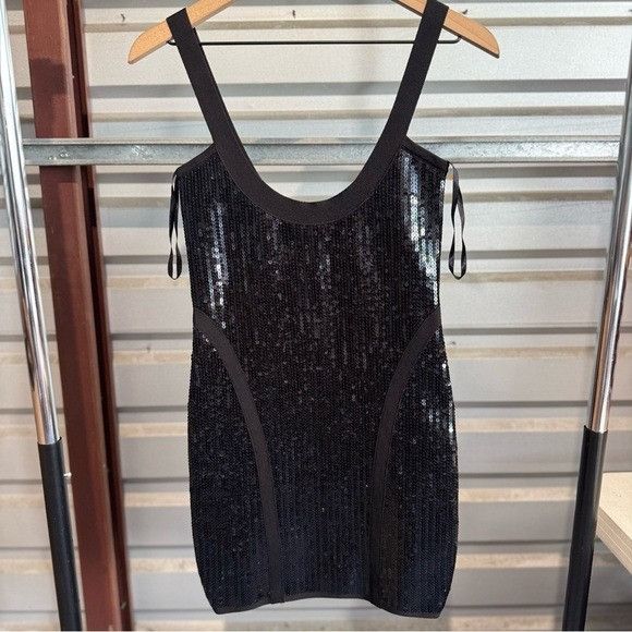 Bebe NWT BEBE BLACK SEQUIN MINI DRESS SZ EXTRA SMALL XS Size XS / US 0-2 / IT 36-38 - 1 Thumbnail