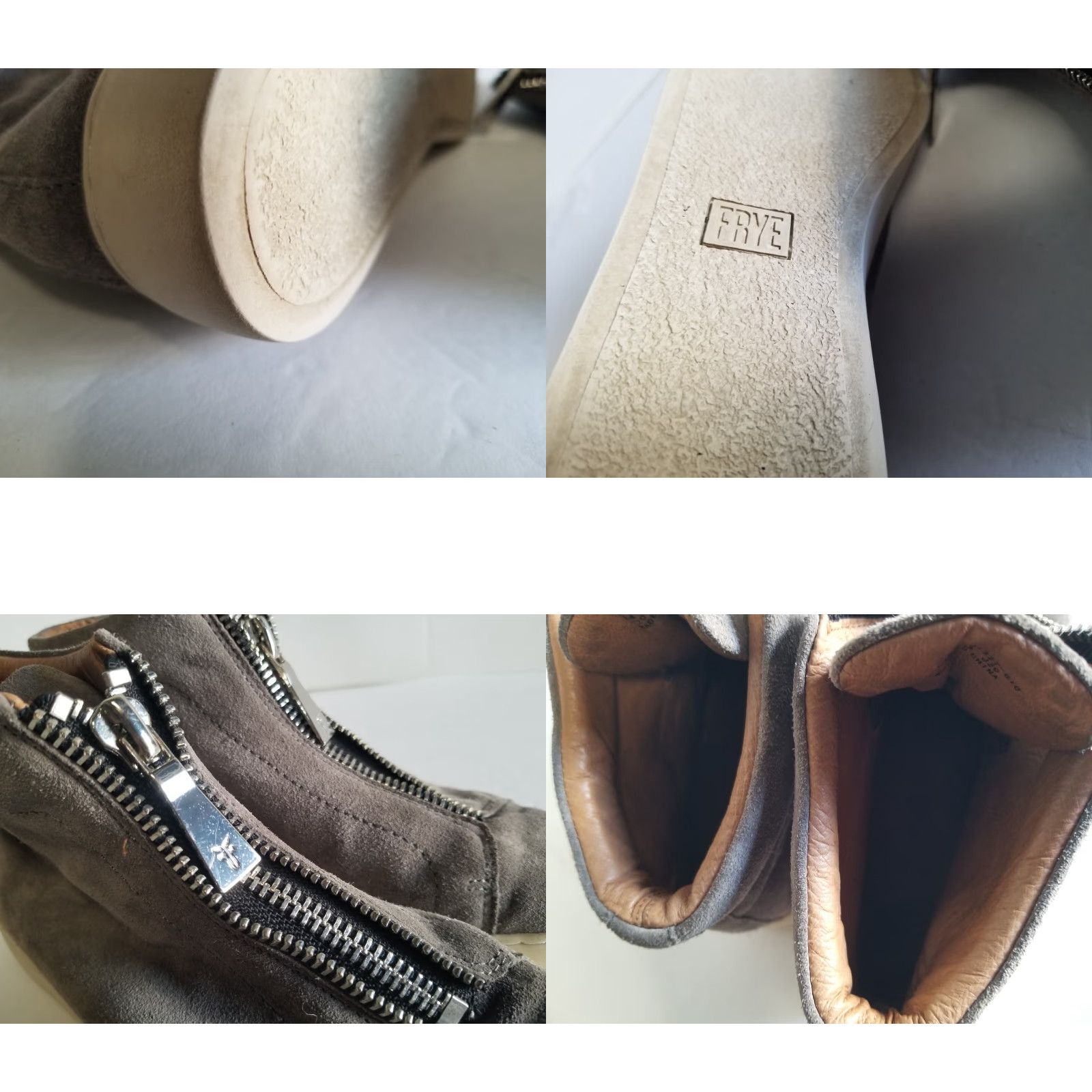 Frye Frye Lena Boots Womens Gray Suede Zipper Front Size 8 M Boots Women Gray Suede Zipper Front Frye Lena 8M Size US 8 / IT 38 - 9 Thumbnail