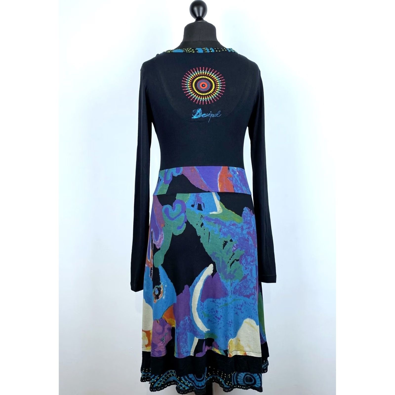 Desigual Desigual Dress Womens Midi A-Line Multicoloured Size M Size M / US 6-8 / IT 42-44 - 4 Thumbnail