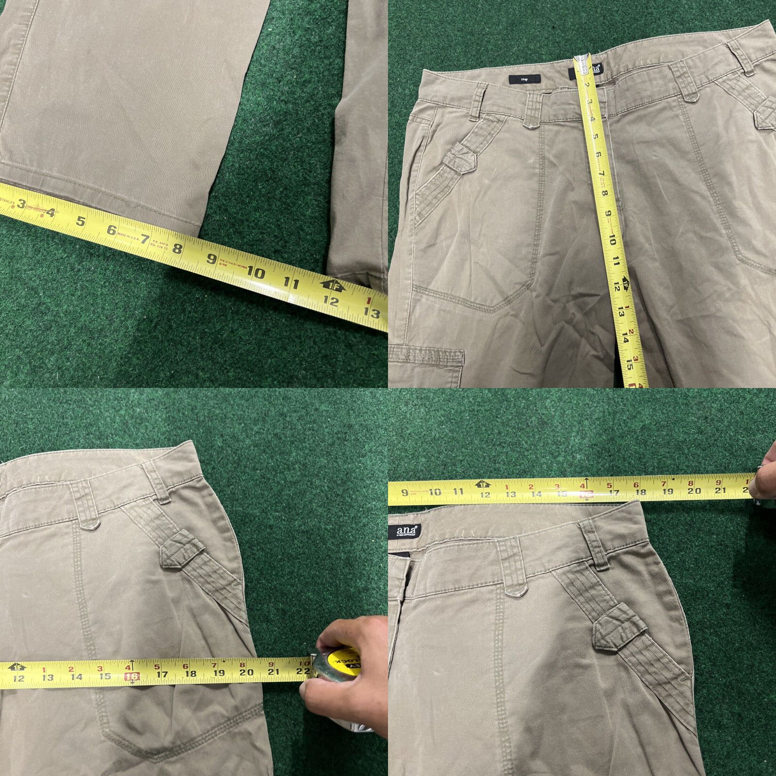 Vintage Ana A New Approach Women’s Khaki Brown Green Crop Cargo Pants Size 14 Size 36" / US 14 / IT 50 - 8 Thumbnail