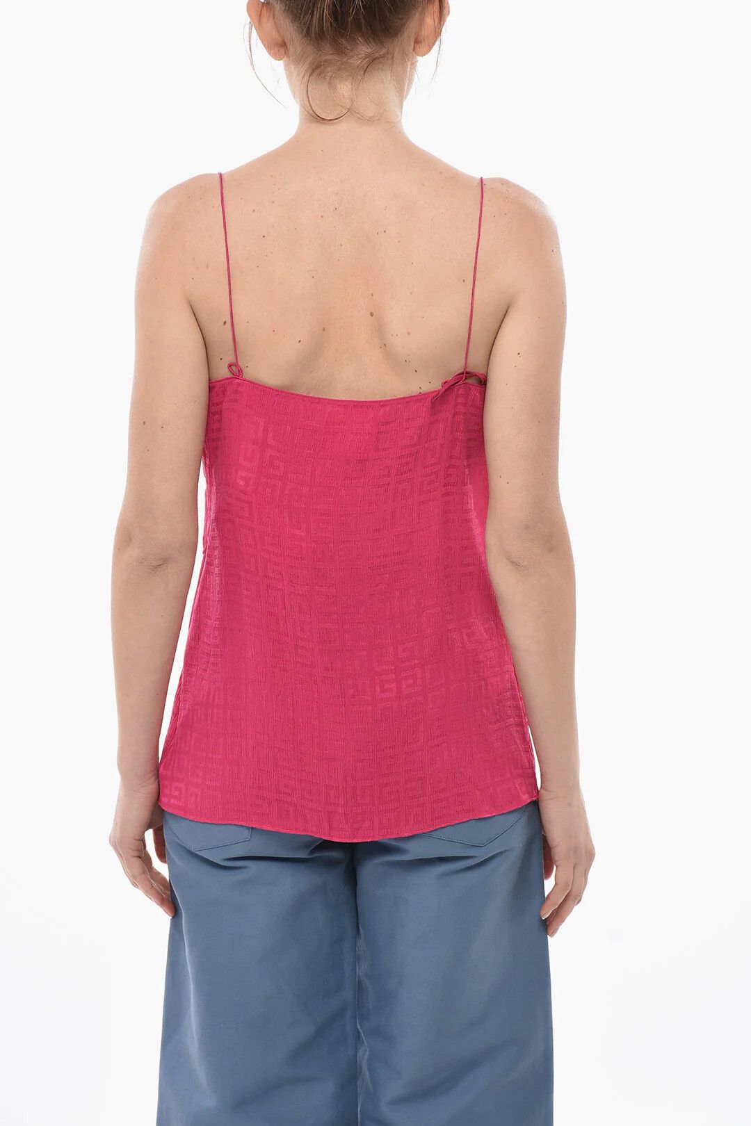 Givenchy og1mm0326 Silk Jacquard Slip Top in Pink Size M / US 6-8 / IT 42-44 - 2 Thumbnail