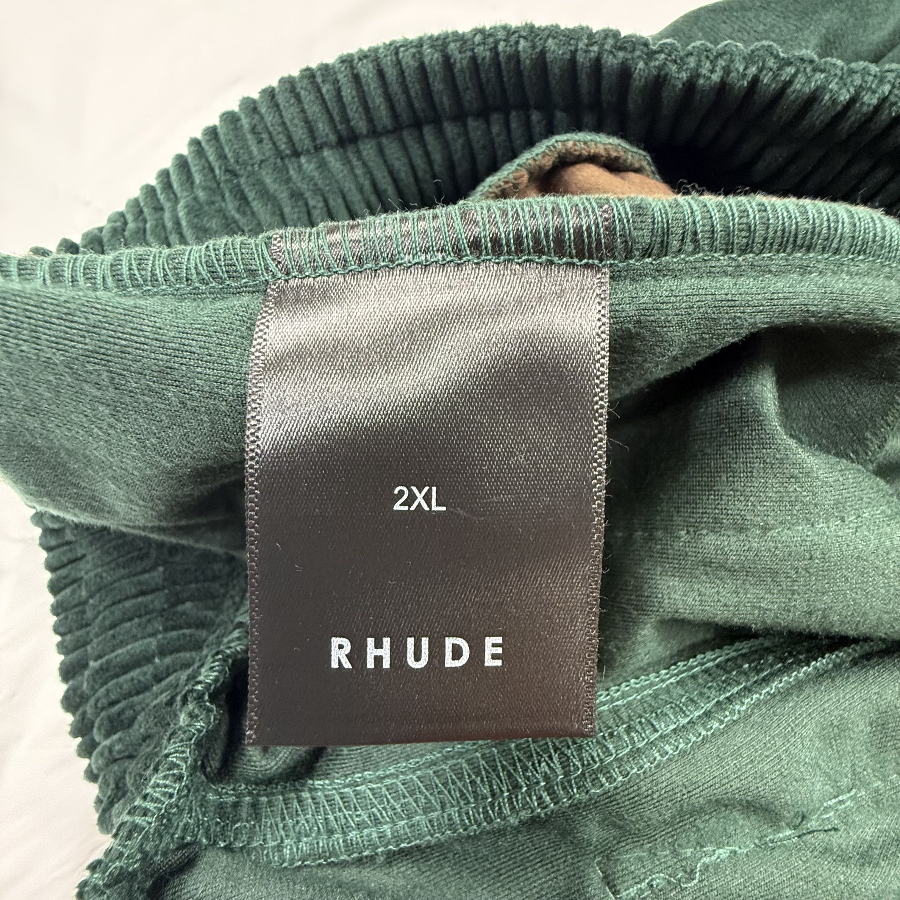 Rhude Rhude Crest Velour Track Pants Green Brown Side Stripe XXL Size US 36 / EU 52 - 9 Thumbnail