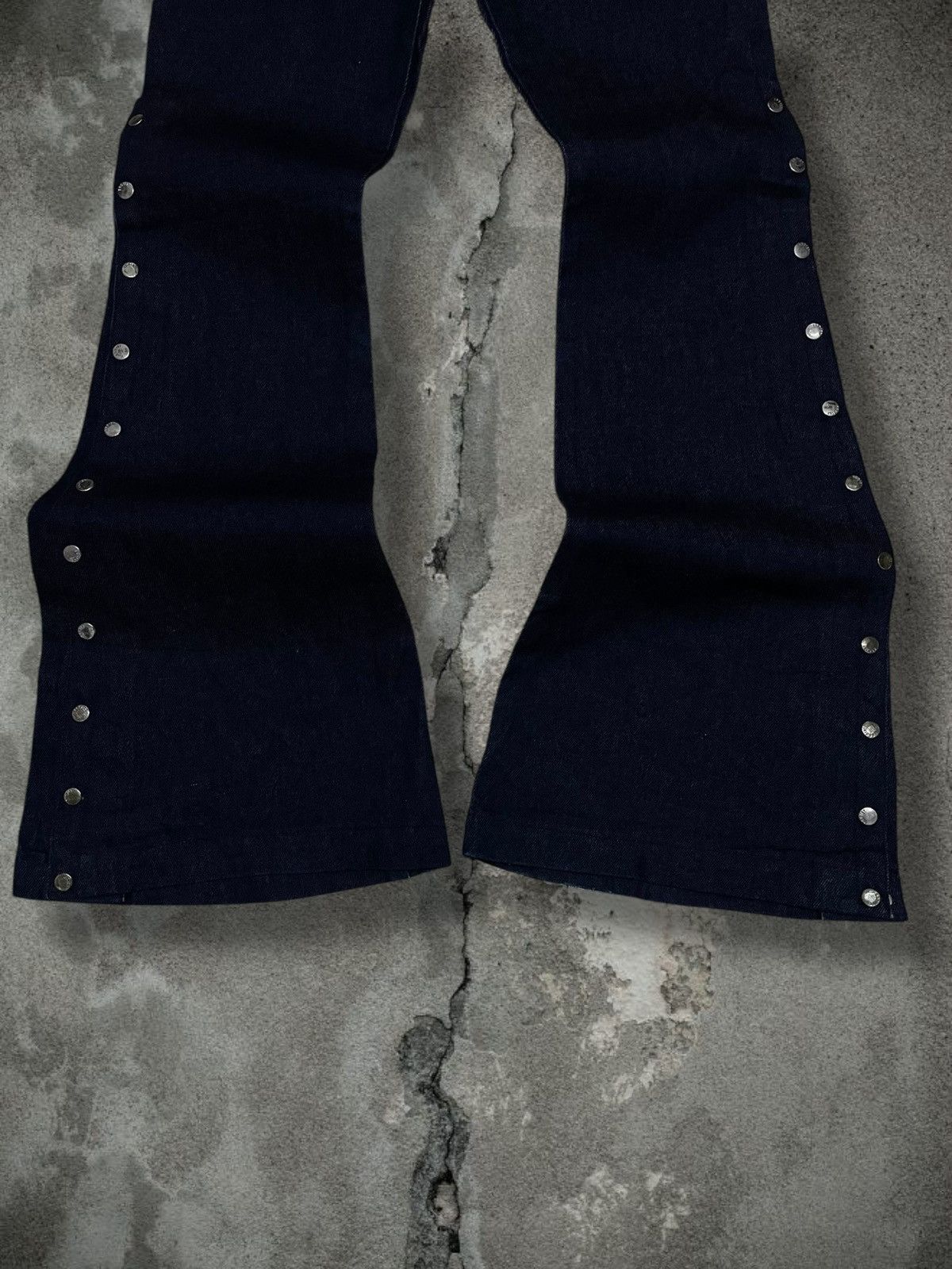 Tornado Mart Vintage Rare 1990s Japan Designer Egoist Big Flared Denim Size US 28 / EU 44 - 3 Thumbnail