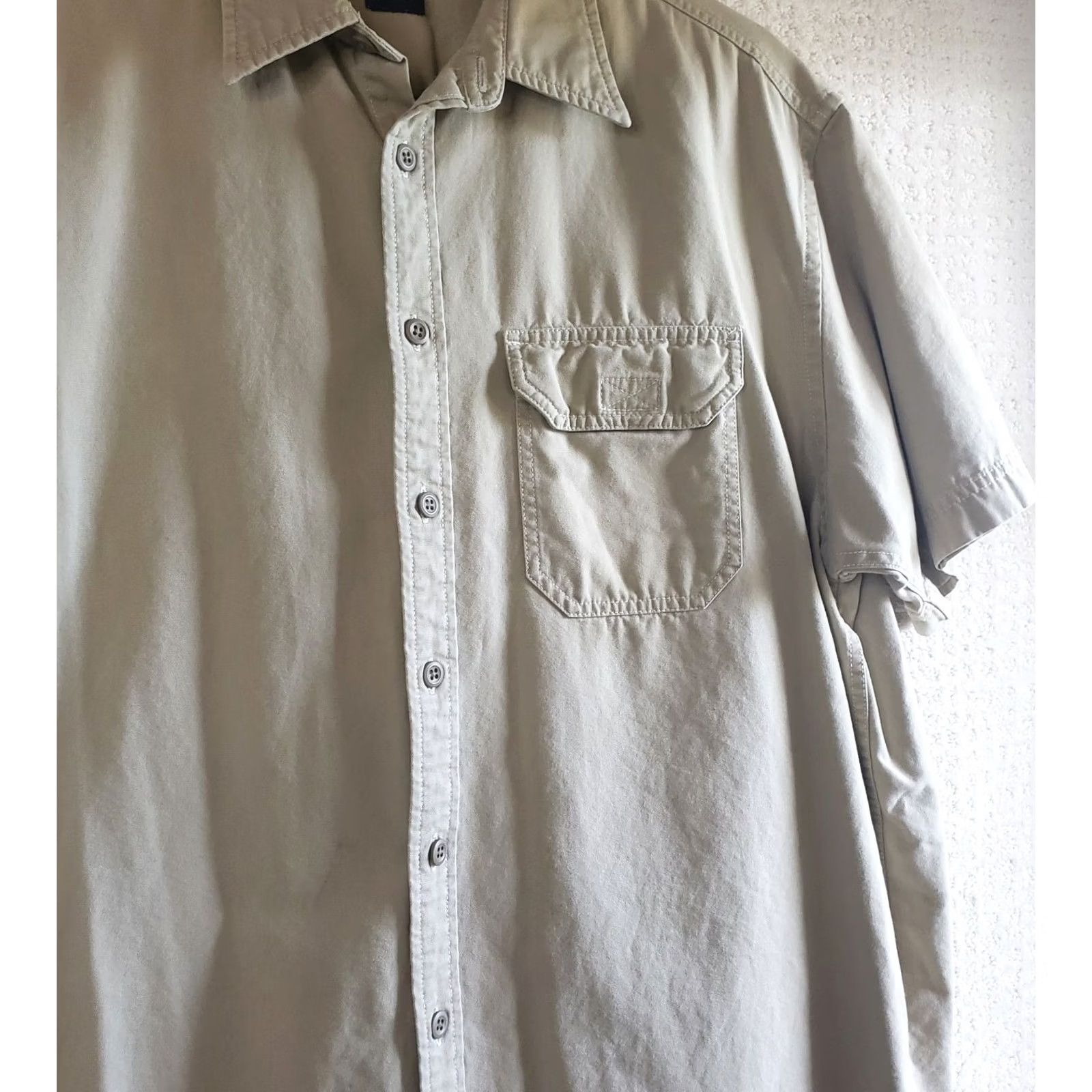 Gap GAP Button-Down Shirt Men L Tan Canvas Safari Short Sleeve 100% Cotton Size US L / EU 52-54 / 3 - 5 Thumbnail