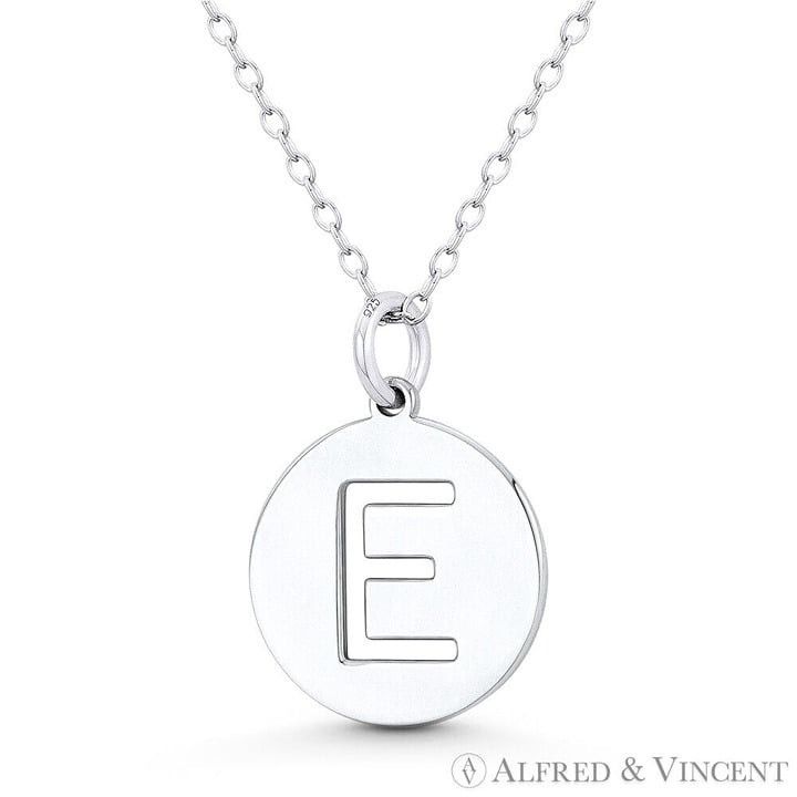Other Initial Letter "E" Cutout 20x15mm Round Disc Pendant Size ONE SIZE - 1 Preview