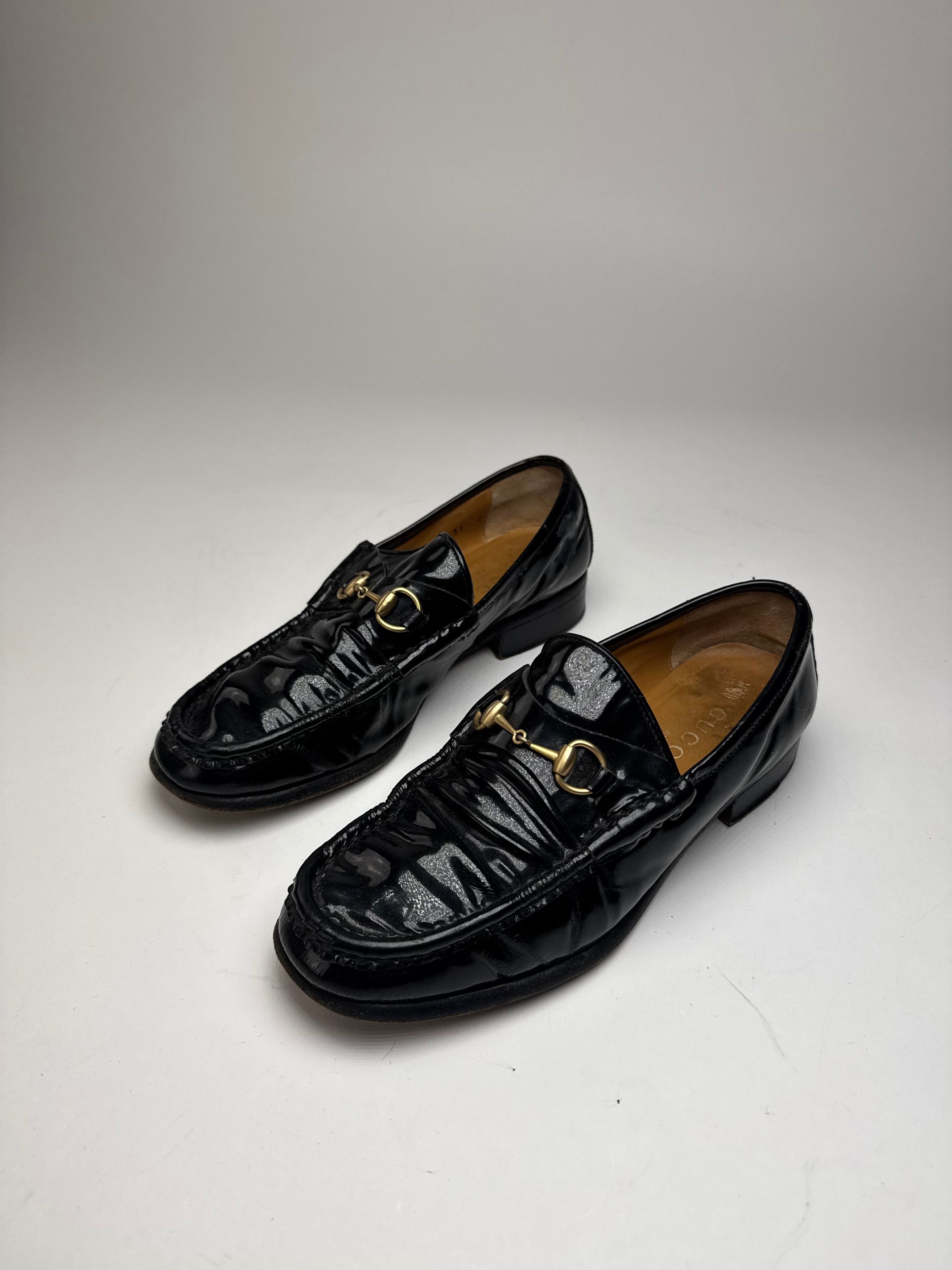 Gucci Vintage Patent Leather Loafer Black EU37 Size US 6 / IT 36 - 1 Thumbnail