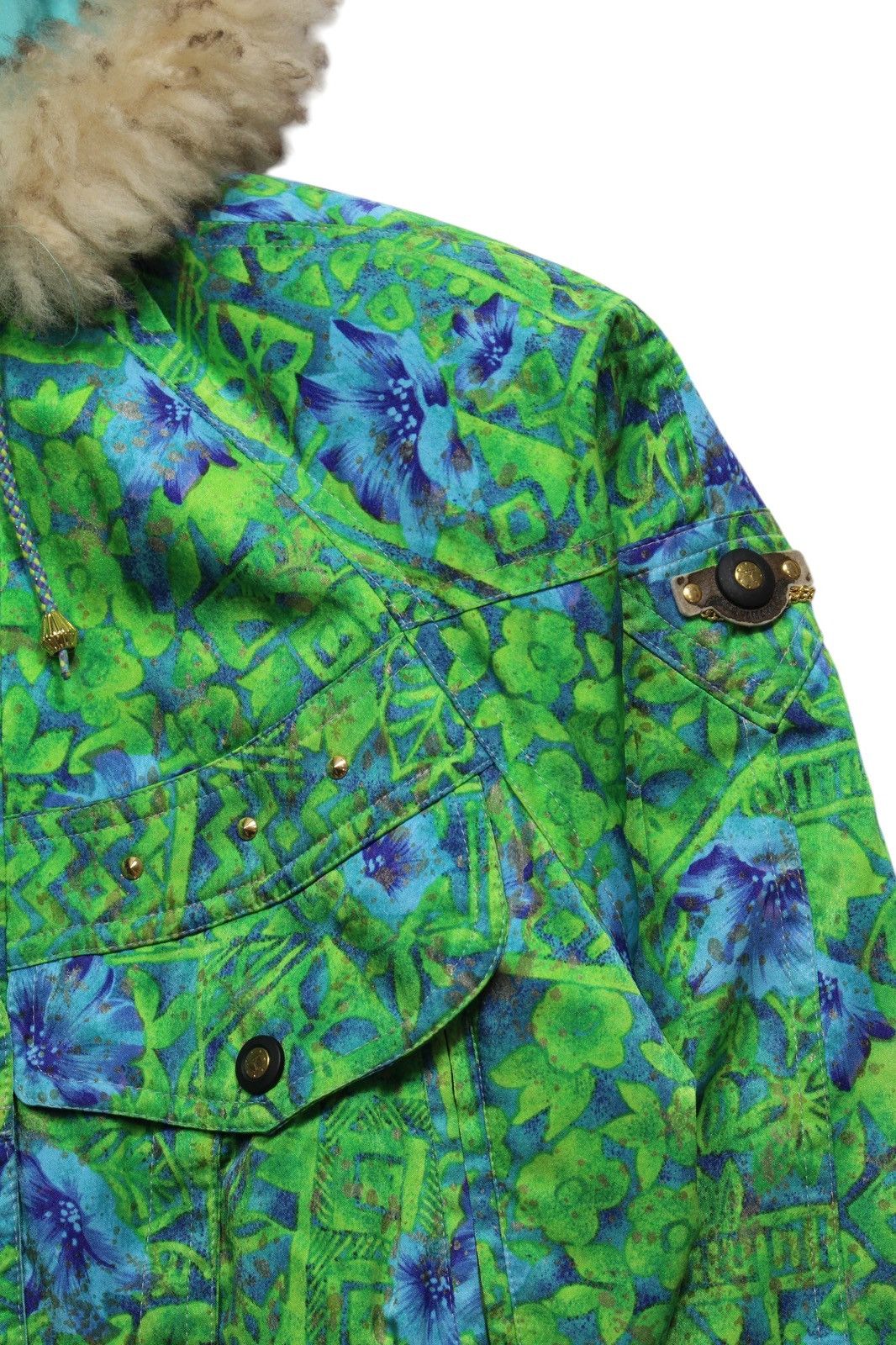 Yamaha 1990S YAMAHA FUR HOOD FLORAL JACKET Size US L / EU 52-54 / 3 - 5 Thumbnail