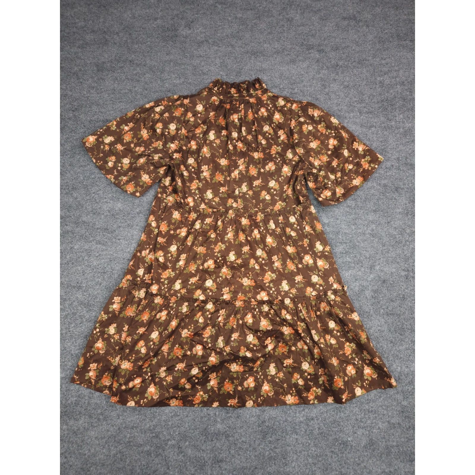 Tuckernuck Floral Print Mini Dress Women's XS Brown Cotton Blend Stretch
