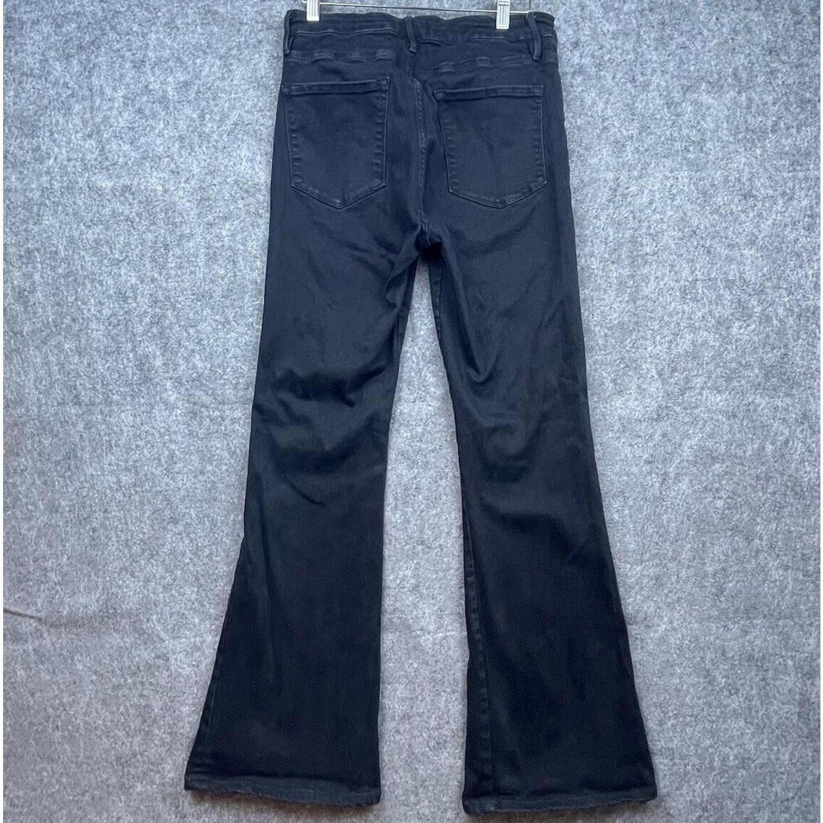 Frame Frame Denim Jeans Womens 2 Black Le One Flare Boho Hippie Size 26" / US 2 / IT 38 - 2 Thumbnail
