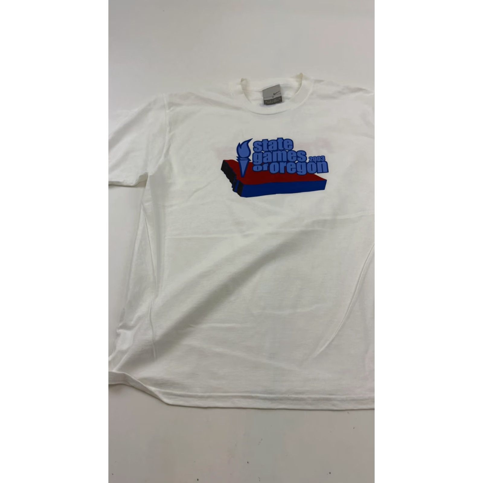 Nike VINTAGE Nike State Games Of Oregon Graphic Shirt Mens Small White 2003 Sports Event Size US S / EU 44-46 / 1 - 2 Thumbnail