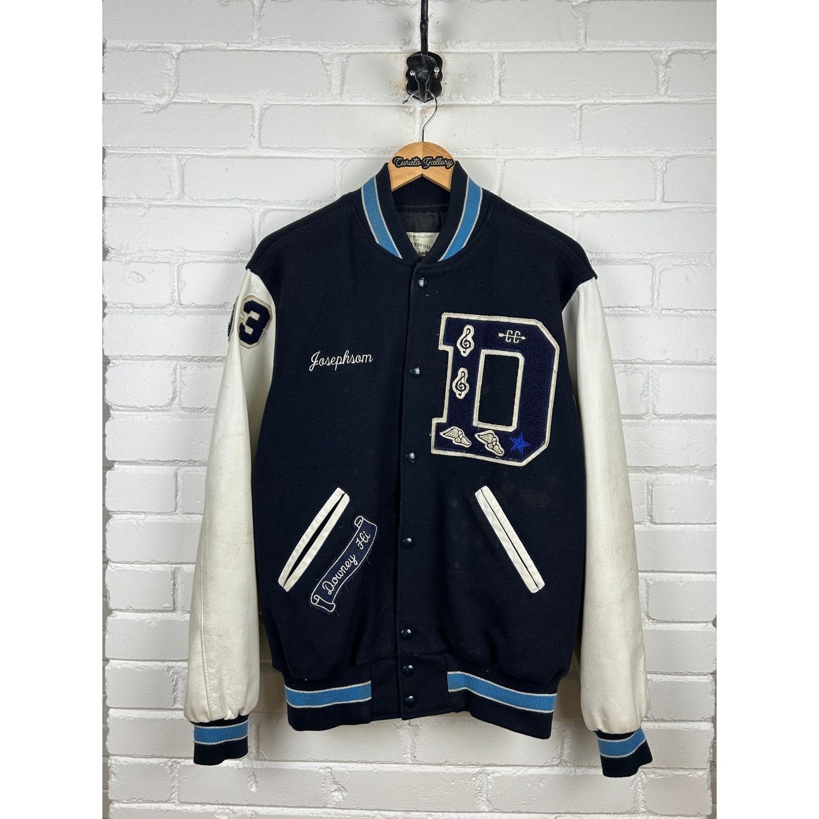 Vintage Vintage 90s Stitched Two Tone Wool Varsity Letterman L Size US L / EU 52-54 / 3 - 1 Thumbnail