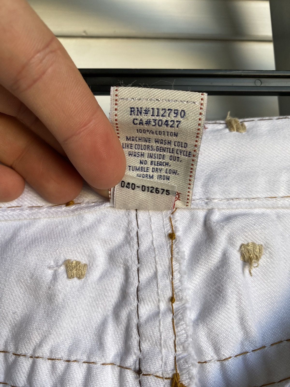 True Religion × Vintage True Religion White Jeans Big Stitch Denim USA Logan Super Size US 34 / EU 50 - 21 Thumbnail