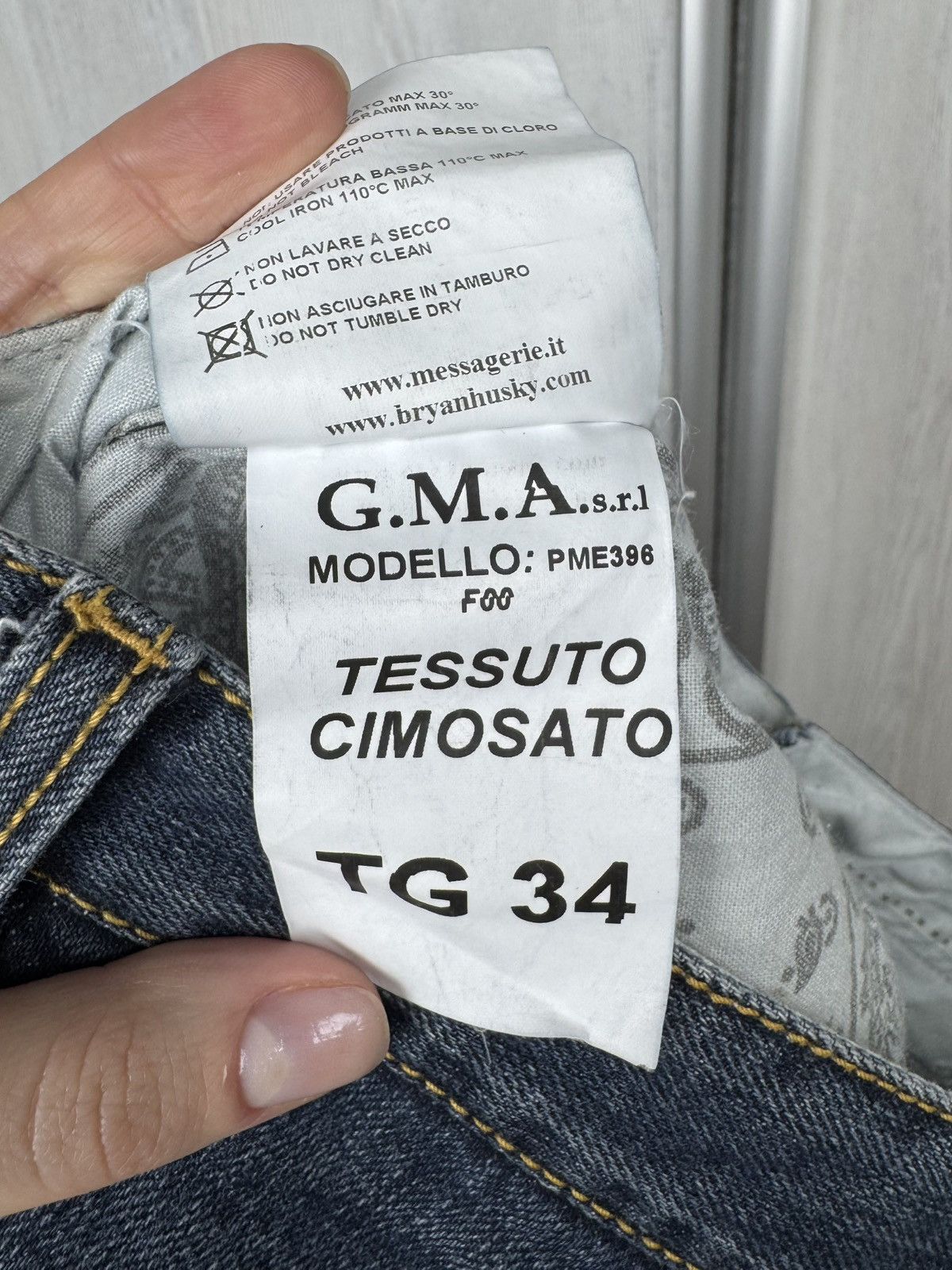 Messagerie MESSAGERIE Blue Selvedge Denim Spider Slim Italian Jeans Size US 34 / EU 50 - 11 Thumbnail