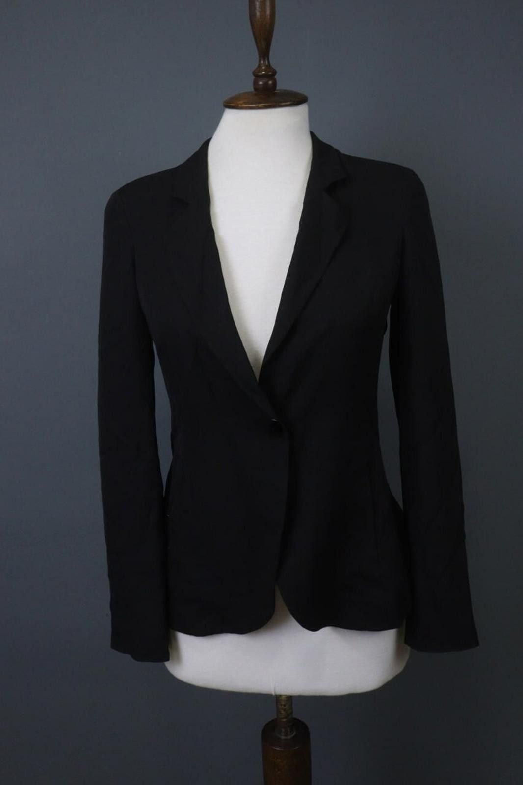 Emporio Armani Emporio Armani Black Lapel Single Breasted Blazer Jacket Size M / US 6-8 / IT 42-44 - 1 Thumbnail