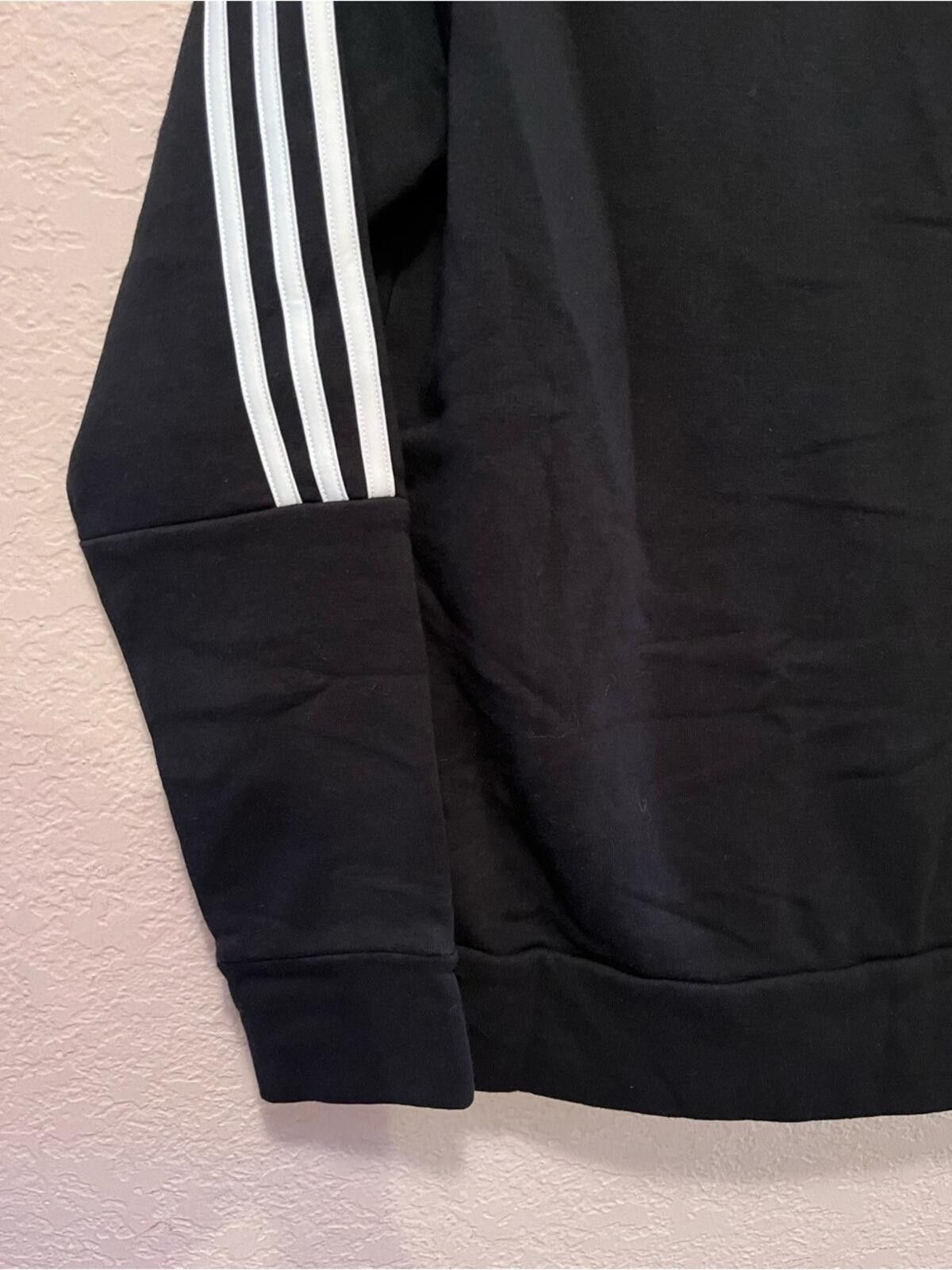 Adidas Adidas Black Crewneck with White Shoulder Stripes. Dri Fit. Size S / US 4 / IT 40 - 6 Thumbnail