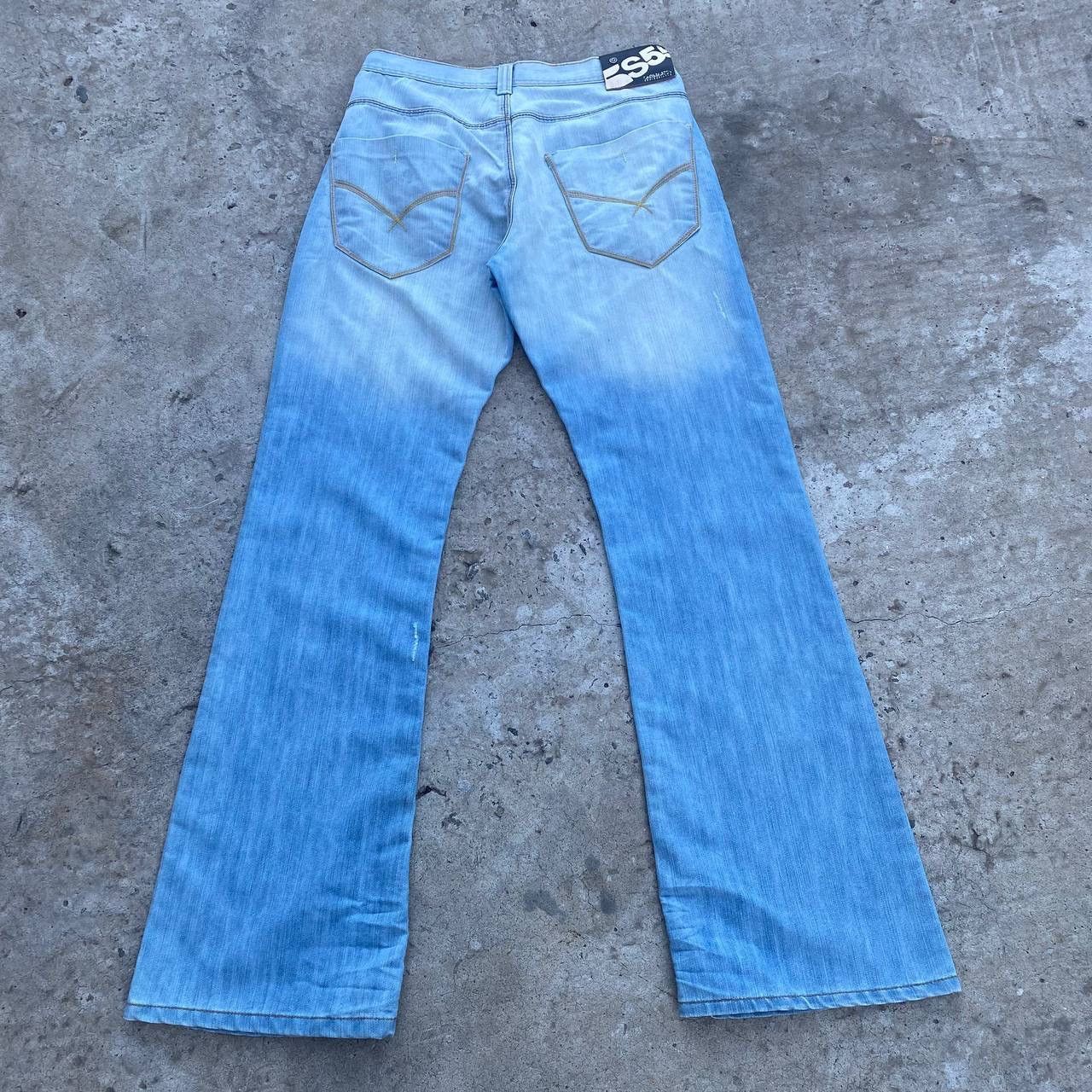 If Six Was Nine Vintage Japan Crosshatch Jeans Crazy W32xL34 Y2K 00s USA Size US 32 / EU 48 - 2 Thumbnail