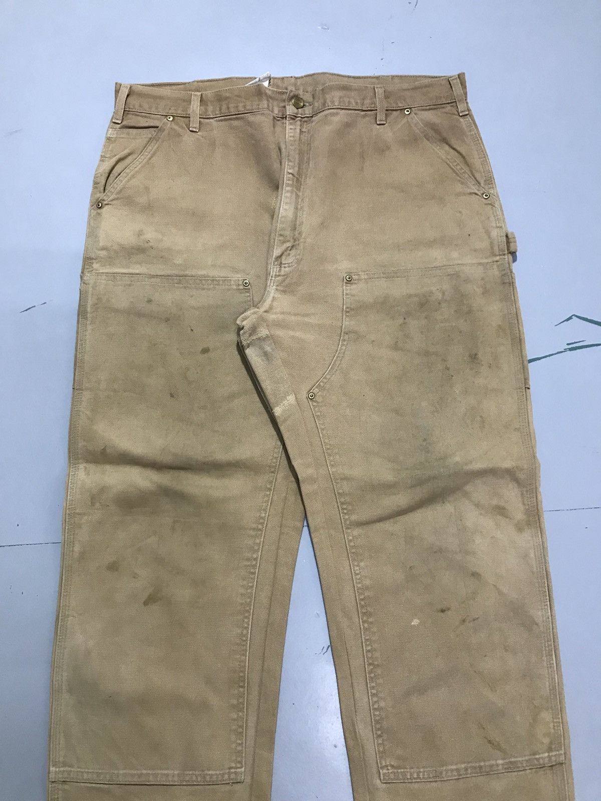 Carhartt Vintage carhartt B01 BRN double knee damaged workwear Size US 40 / EU 56 - 4 Thumbnail